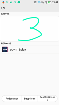 Hisence C20 : créations de raccourcis par gestes
