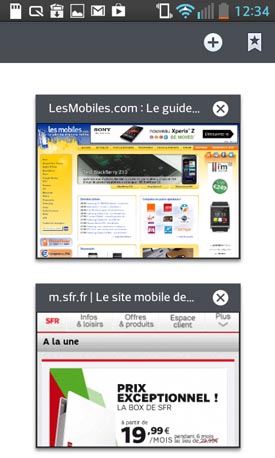 LG Optimus L5 II : navigateur Web