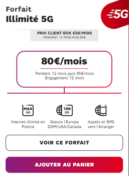 Forfait 5G SFR Go illimités