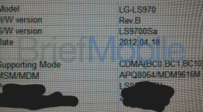 LG LS970 monstre de puissance processeur quadruple coeur 2 Go de mémoire vive