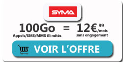 promo forfait mobile Syma Mobile 100Go