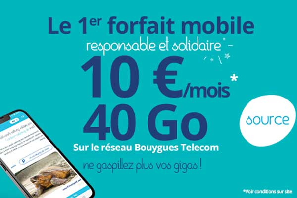 Coup de coeur de la semaine : Le forfait mobile responsable et solidaire 40Go à 10 euros de Bouygues Telecom
