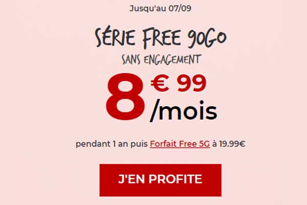 Un forfait mobile 90Go à seulement 8.99€ par mois : La promo de rentrée signée Free Mobile !