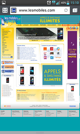 LG Optimus G : navigateur Web
