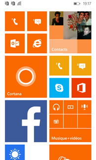 Microsoft Lumia 435 : écran d'accueil