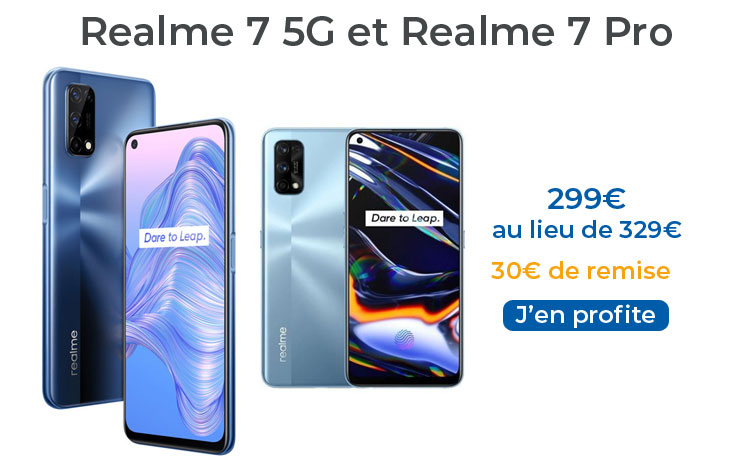 Le realme 7 5G annoncé pour l’Europe et le realme 7 Pro à 299 € au lieu de 329 €