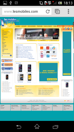 Sony Xperia M : navigateur Web