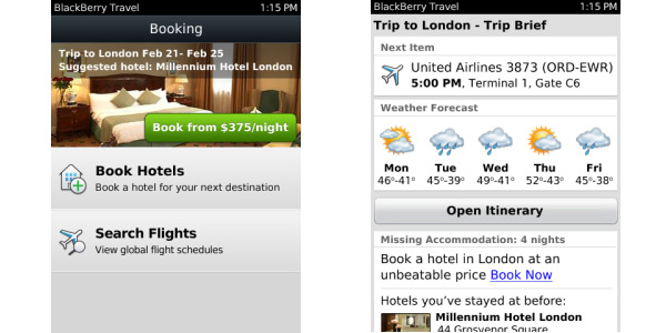 L'application BlackBerry Travel disponible en France