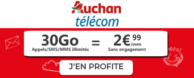 Forfait Auchan Telecom 30Go en promo 2.99?