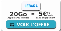 Forfait Lebara 20 Go à 5,99 ?