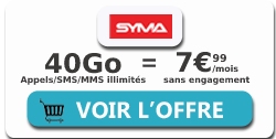 Forfait Syma Mobile 40 Go