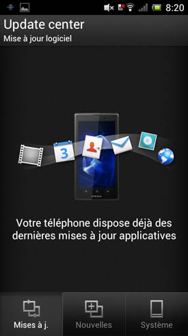 Sony Xperia J : Update Center