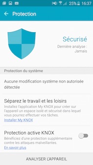Samsung Galaxy S6 sécurité