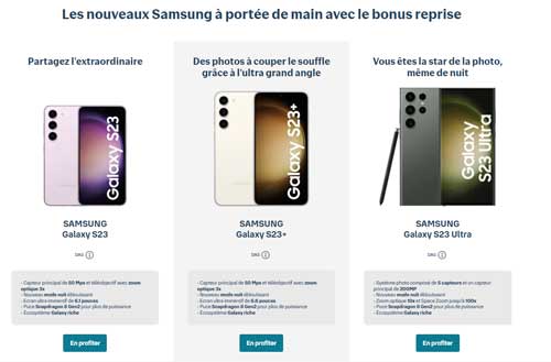 Promo Samsung Galaxy S23 Series Bouygues Telecom