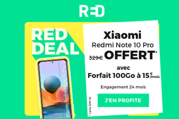 Opération RED DEAL : le Xiaomi Redmi Note 10 Pro offert avec le forfait 100Go