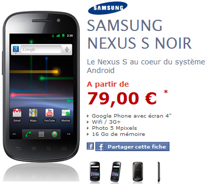 Le Nexus S chez Virgin Mobile et NRJ Mobile