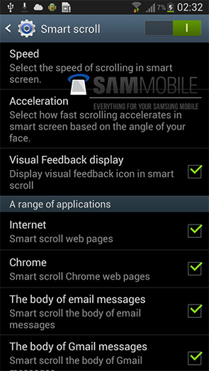 Capure d'écran du Samsung Galaxy S4