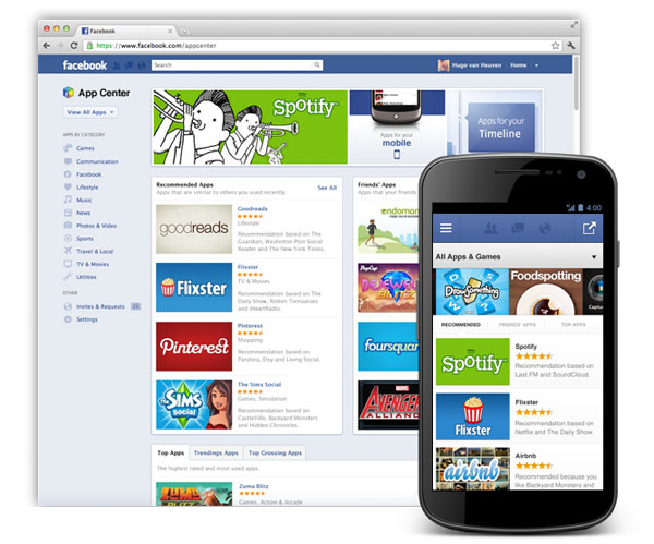 Avec l'App Center, Facebook lance sa propre boutique d'applications sur iOS, Android et navigateurs Web