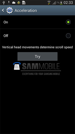 Capure d'écran du Samsung Galaxy S4