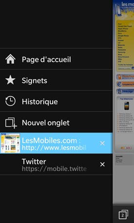 BlackBerry Z10 : navigateur Web