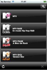 Les chaînes MTV en live sur iPhone
