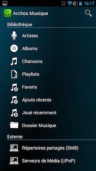 Archos 50 Helium musique