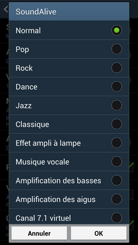 Samsung Galaxy S4 : SoundAlive