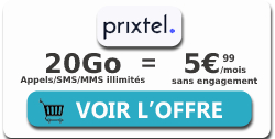 Forfait Prixtel 20 Go