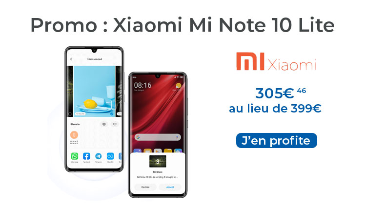 Le smartphone Xiaomi Mi Note 10 Lite est disponible en promotion