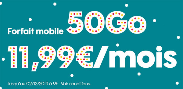 Le forfait Sosh 50 Go à 11,99 euros (promotion)