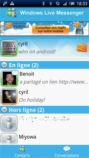 Windows Live Messenger débarque sur Android