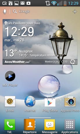 LG Optimus L5 II : homsescreen