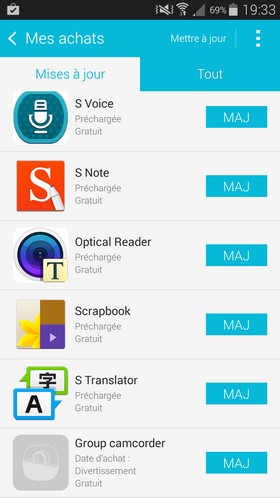 Samsung Galaxy S5 : interface Touchwiz