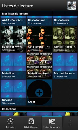 BlackBerry Z10 : lecteur audio