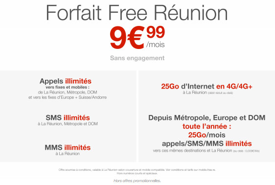 Free Mobile débarque à La Réunion avec un forfait illimité 25 Go à 9,99 euros