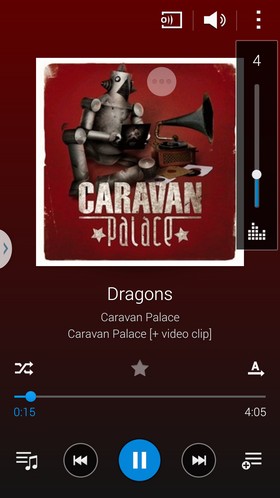 Samsung Galaxy S5 : lecteur audio