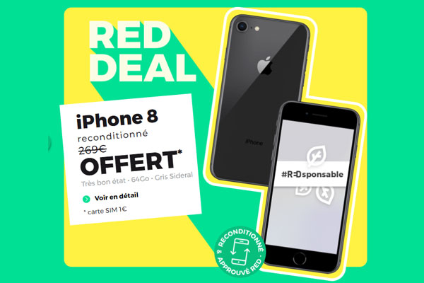 Alerte ! Fin de la promo iPhone 8 offert avec le forfait RED 100Go à prix canon !