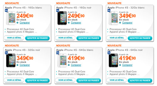 iPhone 4S : les prix chez Bouygues Telecom