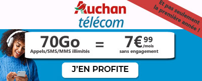 promo forfait auchan Telecom 70Go