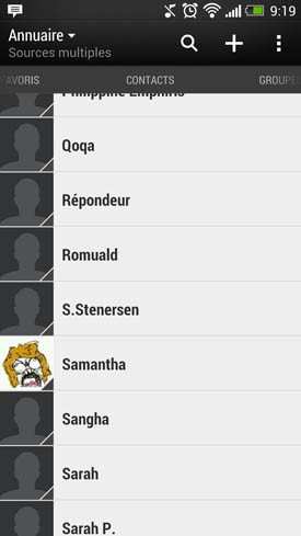 HTC One : contacts