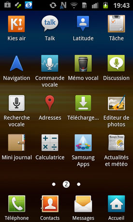 Test Samsung Galaxy S Advance : système d'exploitation + interface