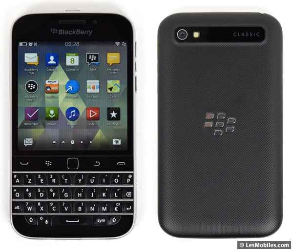 BlackBerry Classic : avant / arrière