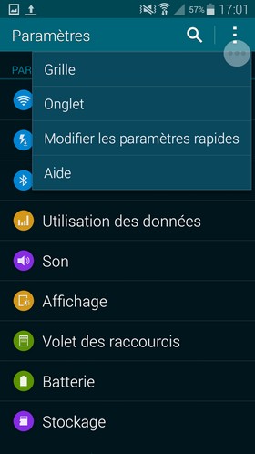 Samsung Galaxy S5 : interface Touchwiz