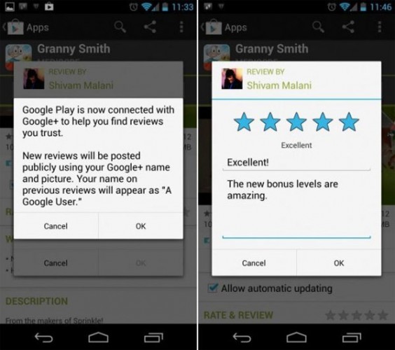 Google Play Store : fini l'anonymat, les commentaires seront désormais liés à Google +