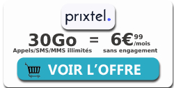 promo forfait Prixtel 30Go