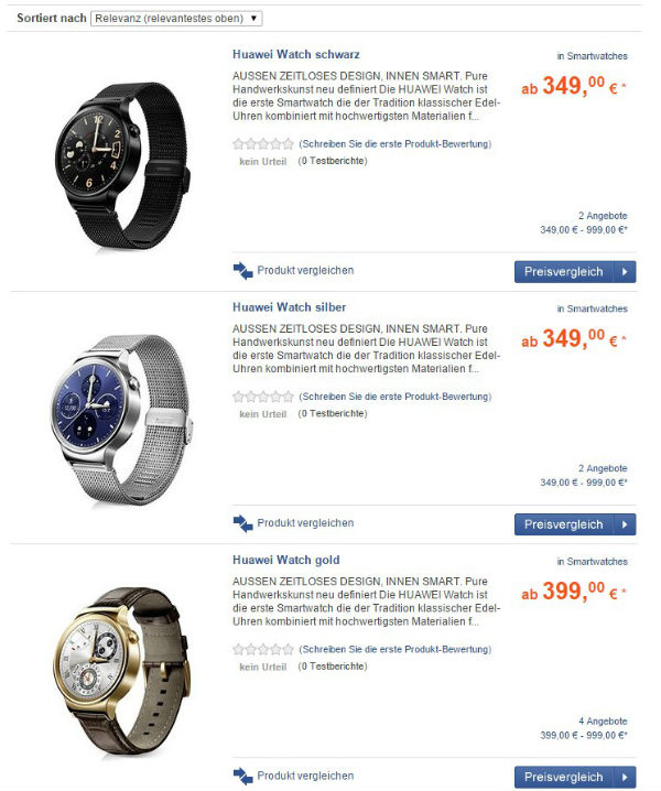 Huawei Watch Billiger Précommande