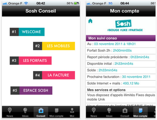 Sosh lance une application pour suivre sa consommation