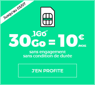 Forfait RED By SFR 30 Go à 10 euros