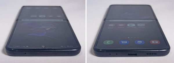 Profil inférieur et supérieur du Samsung Galaxy Z Flip 3
