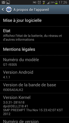 Samsung Galaxy S3 4G : mise à jour logicielle
